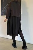 Elva Double Layer Dress Brown Black